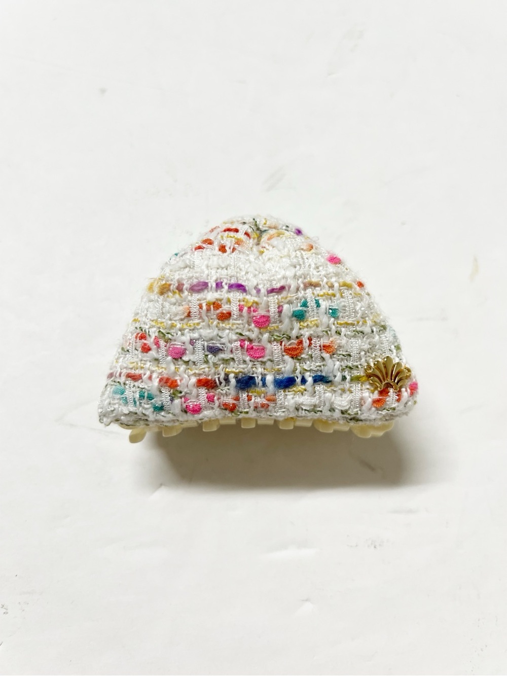 Lele Sadoughi Womens Taffy Rainbow Cream Tweed Simone Claw Hair Clip